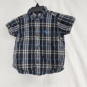 Burberry Baby Toddler Size 12M Navy Plaid Nova Check Button Up